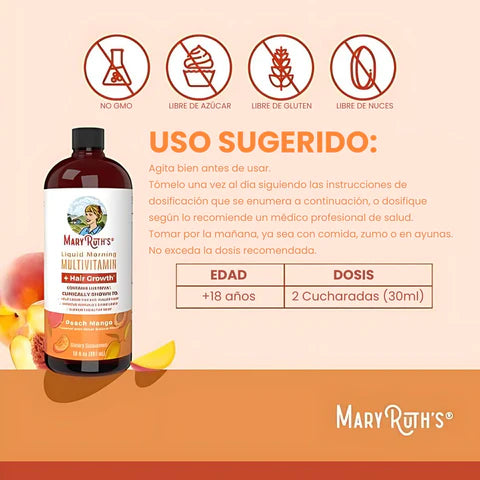 MaryRuth’s Multivitamínico Líquido + Lustriva®
